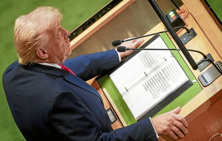 Donald Trump, durante su discurso en la Asamblea General de la ONU.