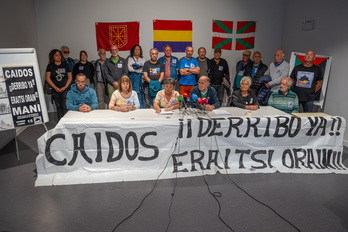 Comparecencia de las asociaciones memorialistas en la que han convocado la manifestación del 15 de noviembre.