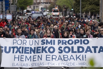 Manifestación realizada en Iruñea a favor de un SMI propio.
