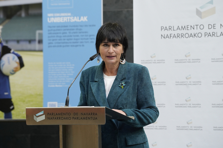 Imagen de archivo de la portavoz de EH Bildu en el Parlamento de Nafarroa, Laura Aznal.