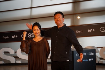 Zhao Xiaohong eta Qin Xiaoyu, filmaren protagonista eta zuzendaria.