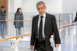 Nicolas Sarzkozy, durante su paso por los juzgados en relación a la trama libia.