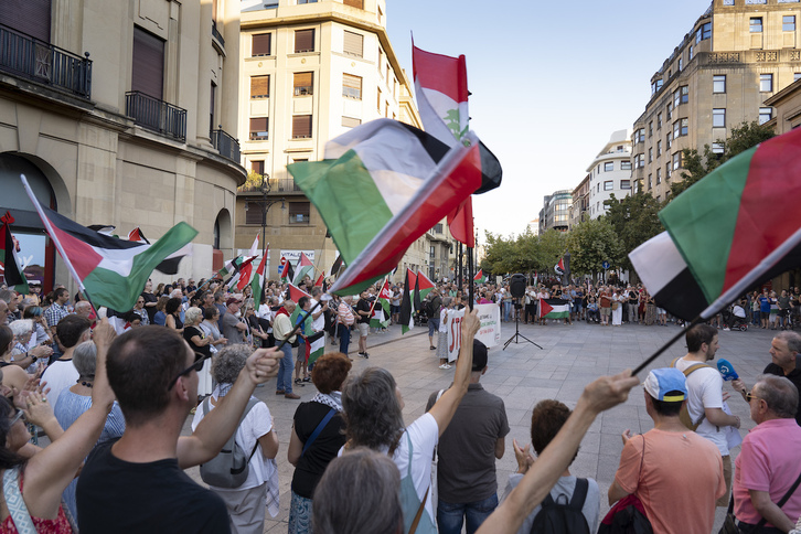 Movilización por Palestina en Iruñea el 18 de septiembre.