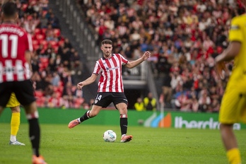 Laporte en su regreso a San Mamés contra el Girona.