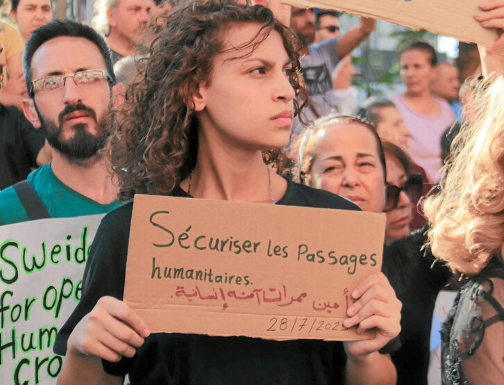 Protesta realizada el pasado 28 de julio en Suweida para denunciar la situación humanitaria.