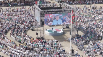 Imagen de la celebración del Alderdi Eguna de este año, en una imagen cenital retransmitida por el PNV