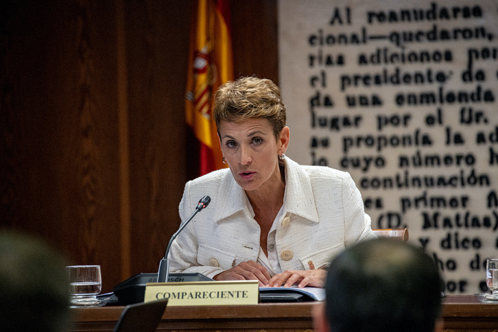 María Chivite, en el Senado español.