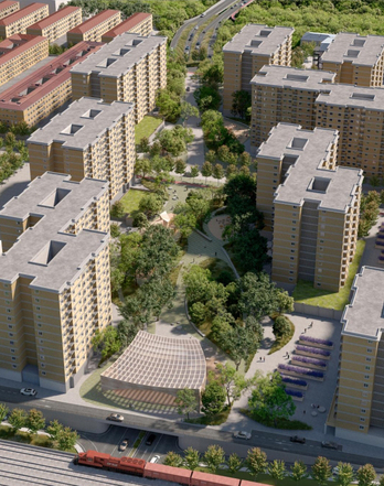 Así quedará la entrada a Iruñea por Sanduzelai, donde ahora se ubica la actual y polémica rotonda.