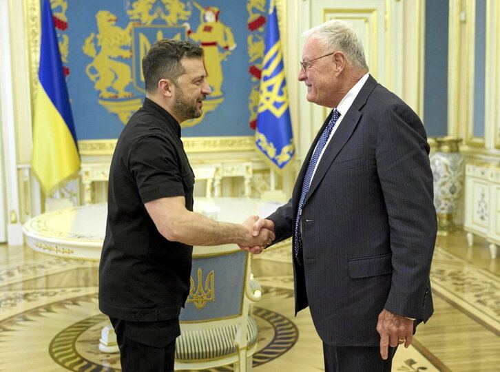 Volodimir Zelenski y Keith Kellogg, a finales de agosto en Kiev.