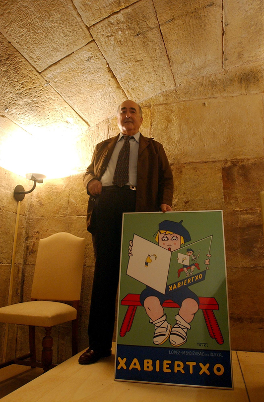 Ixaka Lopez-Mendizabalen seme Xabier, 2003an.