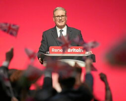 Keir Starmer, ayer en Liverpool.