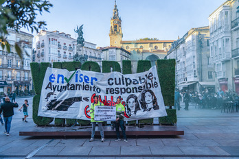 Imagen de una protesta de los jardineros de Gasteiz.