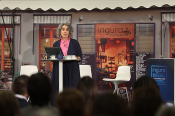 Ingura on line plataformaren inguruko agerraldian, Bengoetxea, Lakuako lehendakariordea.