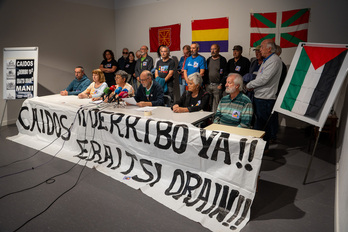 Rueda de prensa celebrada el pasado 24 de septiembre en Iruñea.