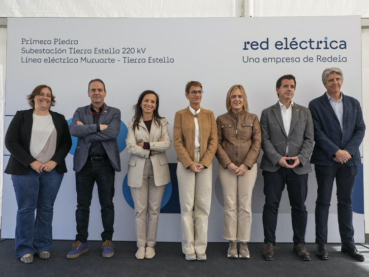 Presentación de la nueva línea eléctrica, este lunes en Oteiza.