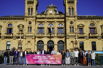 Donostian joan zen astean izandako eraso matxista salatu dute udal talde guztiek.