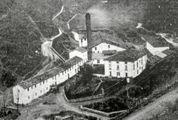 Vista general de la fábrica San Miguel en plena actividad.