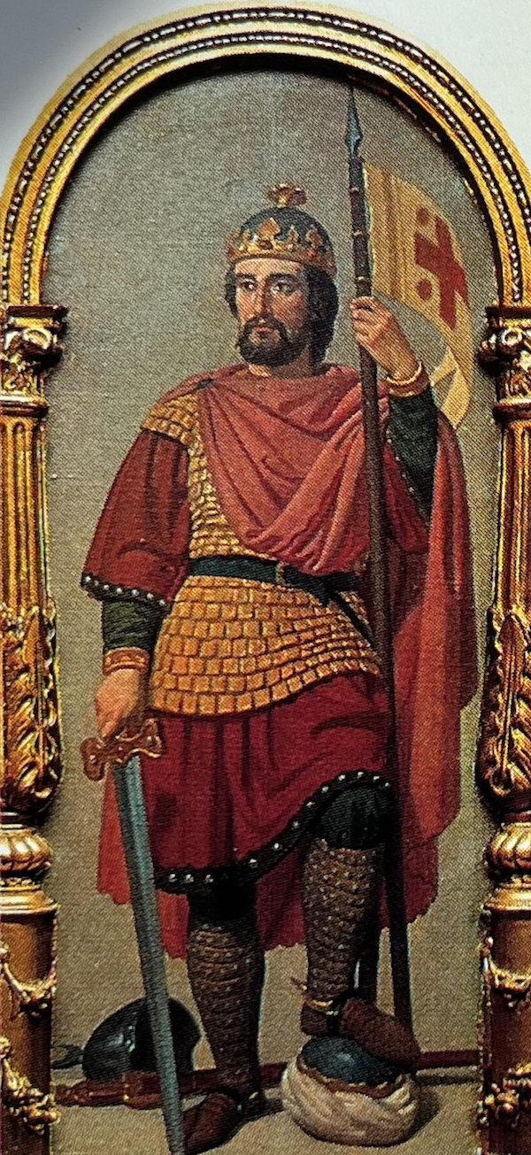 Retrato del rey García Sánchez I realizado para la decoración del salón del trono del Palacio de Nafarroa. (NAIZ)