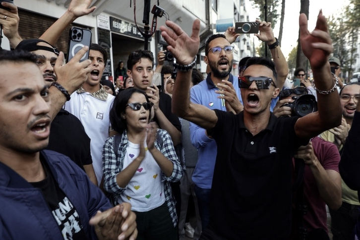 Protestas en Casablanca, Marruecos.