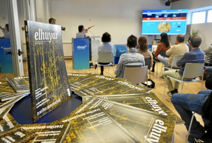 “Elhuyar Zientzia” hedabidearen aurkezpena, atzo, Usurbilen.