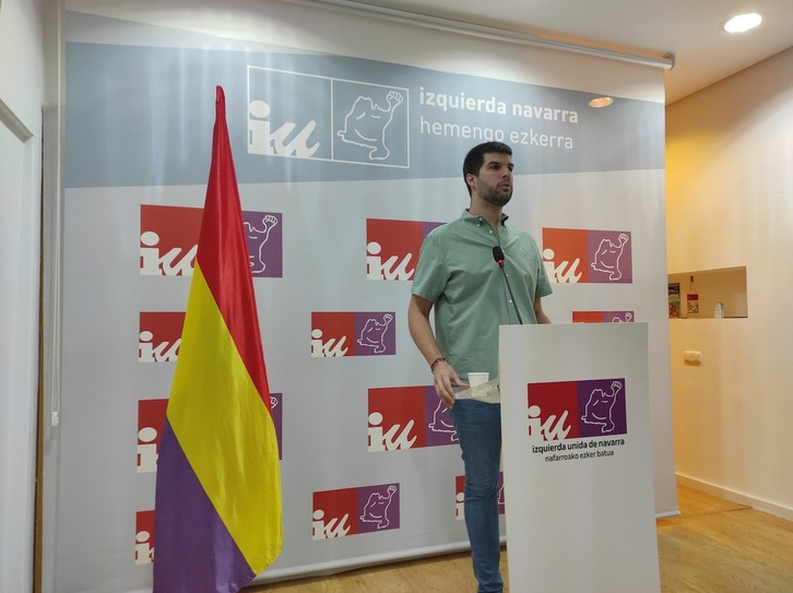 Carlos Guzmán, en un acto de IUN en Iruñea.
