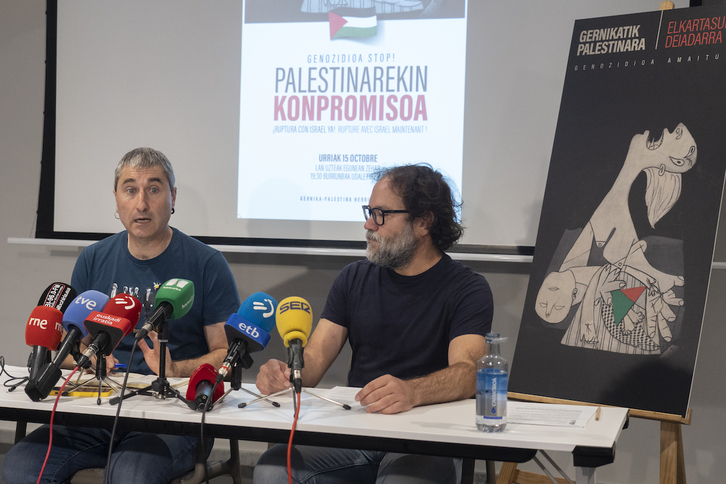 Ibon Meñika eta Eneko Gerrikabeitia, asteazken honetako agerraldian.