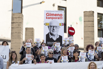 Gimeno sailburuaren aurkako agerraldia egin dute Ikamak eta LABek.