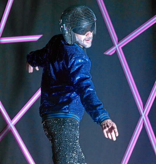 Aitor Pérez Collado, en un momento del montaje teatral.