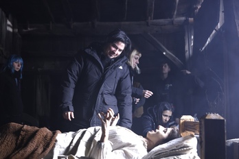 Paul Urkijo, ‘Gaua’-ren filmaketan. 