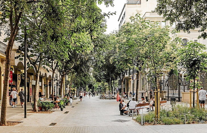 Bartzelonako «Superilla» baten argazkia.