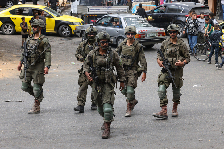 Soldados israelíes en la Cisjordania ocupada.