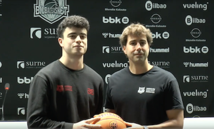 Mikel Torre y Kepa De Castro en la presentación del equipo U22 de Surne Bilbao Basket.