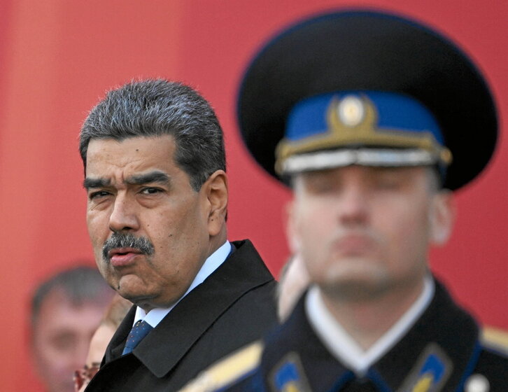 Maduro en el desfile militar del Día de la Victoria en Moscú.