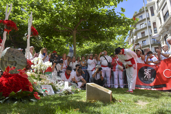 Acto de recuerdo a Germán Rodríguez el pasado 8 de julio, en Iruñea.