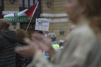 Movilización en Bilbo contra el genocidio.