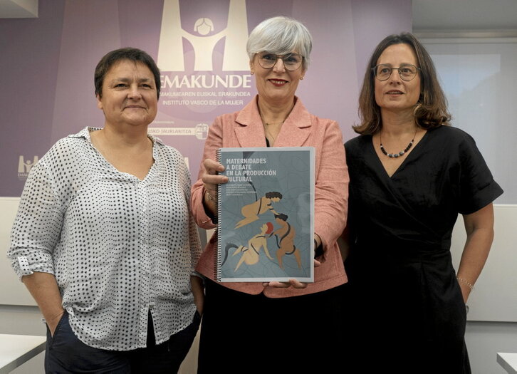 Elixabete Imaz (EHU), Miren Elgarresta (Emakunde) y Mercedes Bogino (UPNA).
