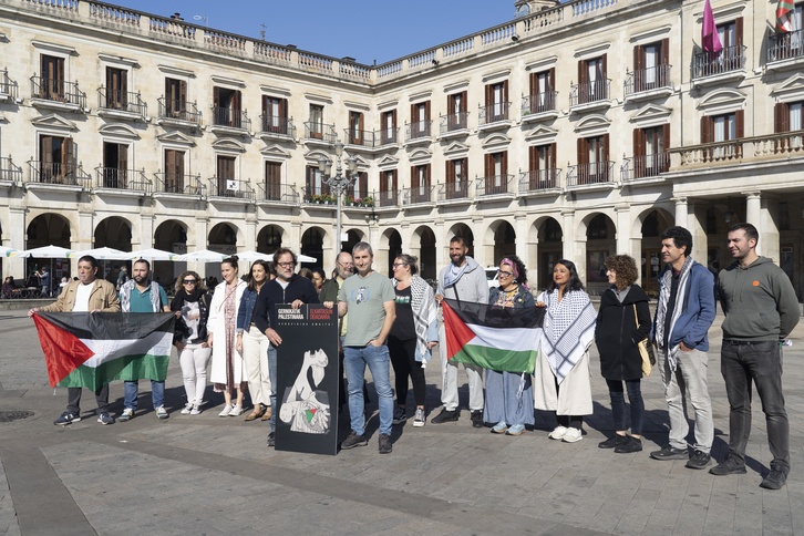 Gernika-Palestina herri-ekimenak Euskal Herriko ehun herri baino gehiagotan mobilizatzera deitu du asteazken honetako lanuztearen deialdiarekin bat egiteko.