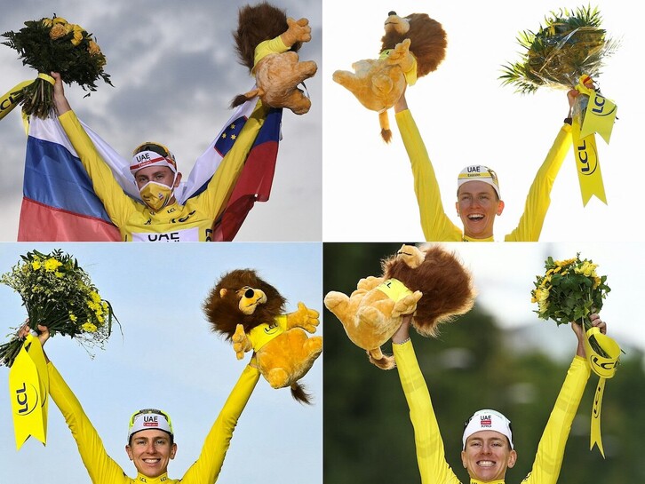 Pogacar ya tiene cuatro Tours en el zurrón y apunta a batir los récords de dicha ronda.