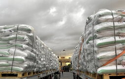 Camiones con ayuda para Gaza, bloqueados en el paso de Rafah.