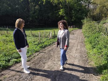 Gamiz-Fikako eta Mungiako alkateak, irudian.