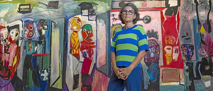 Usoa Zumeta, aitaren obrarekin Donostian ireki duen erakusketan.