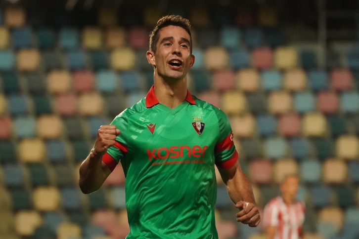 Osambela celebra el gol en la EH Kopa ante el Athletic.