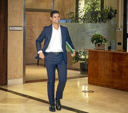 Joseba Díaz Antxustegi, en la recepción de Lehendakaritza.