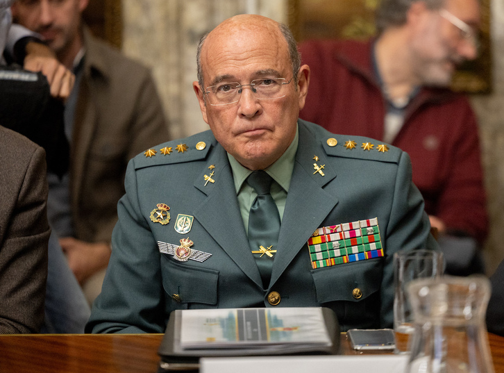 El coronel jefe de la Comandancia de Madrid de la Guardia Civil, Diego Pérez de los Cobos, durante el Consejo y la Junta Local de Seguridad de la ciudad de Madrid en marzo de 2024.