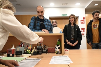 Representantes de la mayoría sindical, cuando registraron la solicitud de conciliación ante el CRL.