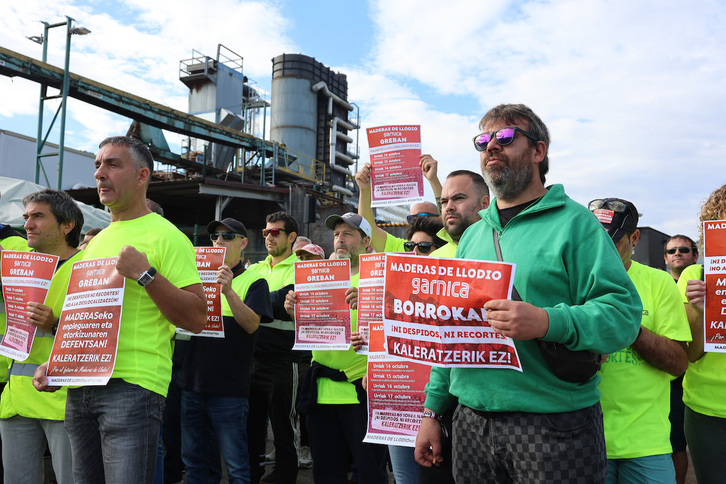 Imagen de una protesta de los trabajadores de Maderas de Llodio.