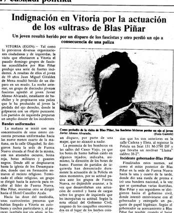 Crónica de Egin de la visita de Fuerza Nueva en 1980.