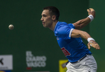 Javier Zabala, en un partido de la liguilla del Cuatro y Medio.