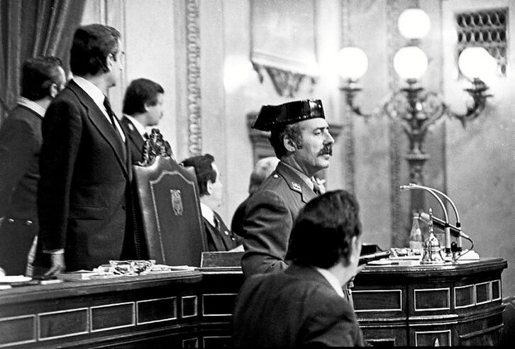 Antonio Tejero durante el golpe de Estado del 23-F.
