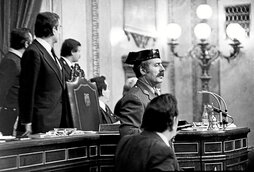 Antonio Tejero durante el golpe de Estado del 23-F.